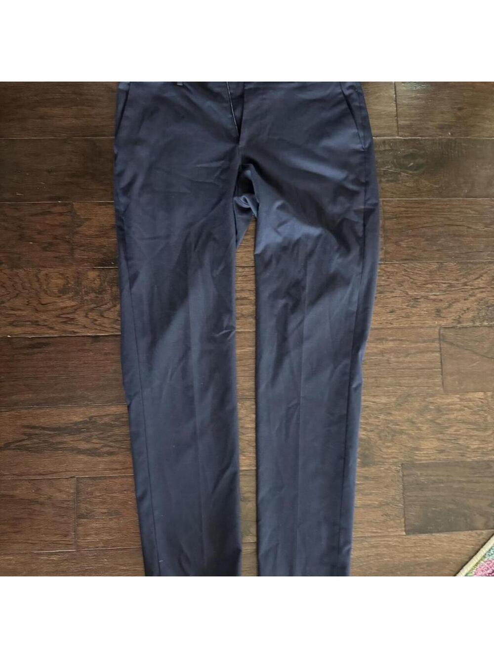Express Men's Navy and Grey Tailored-trouser 32x32